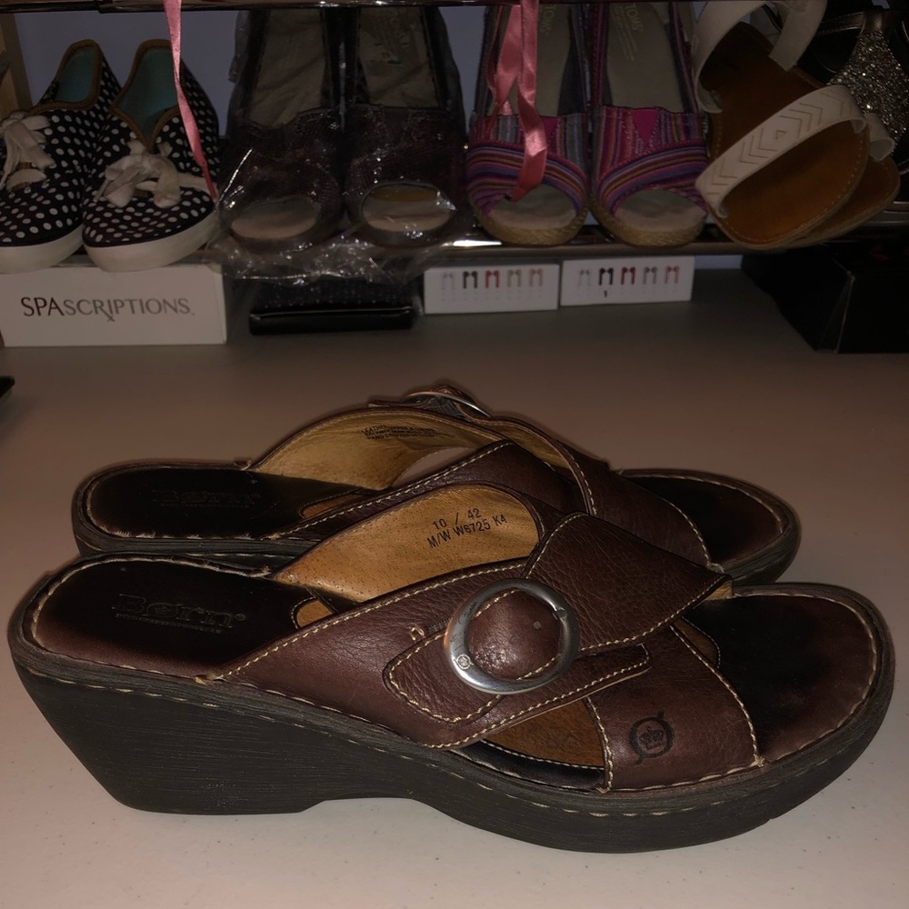 Born Gorgeous Brown Leather Sandals Sz 10